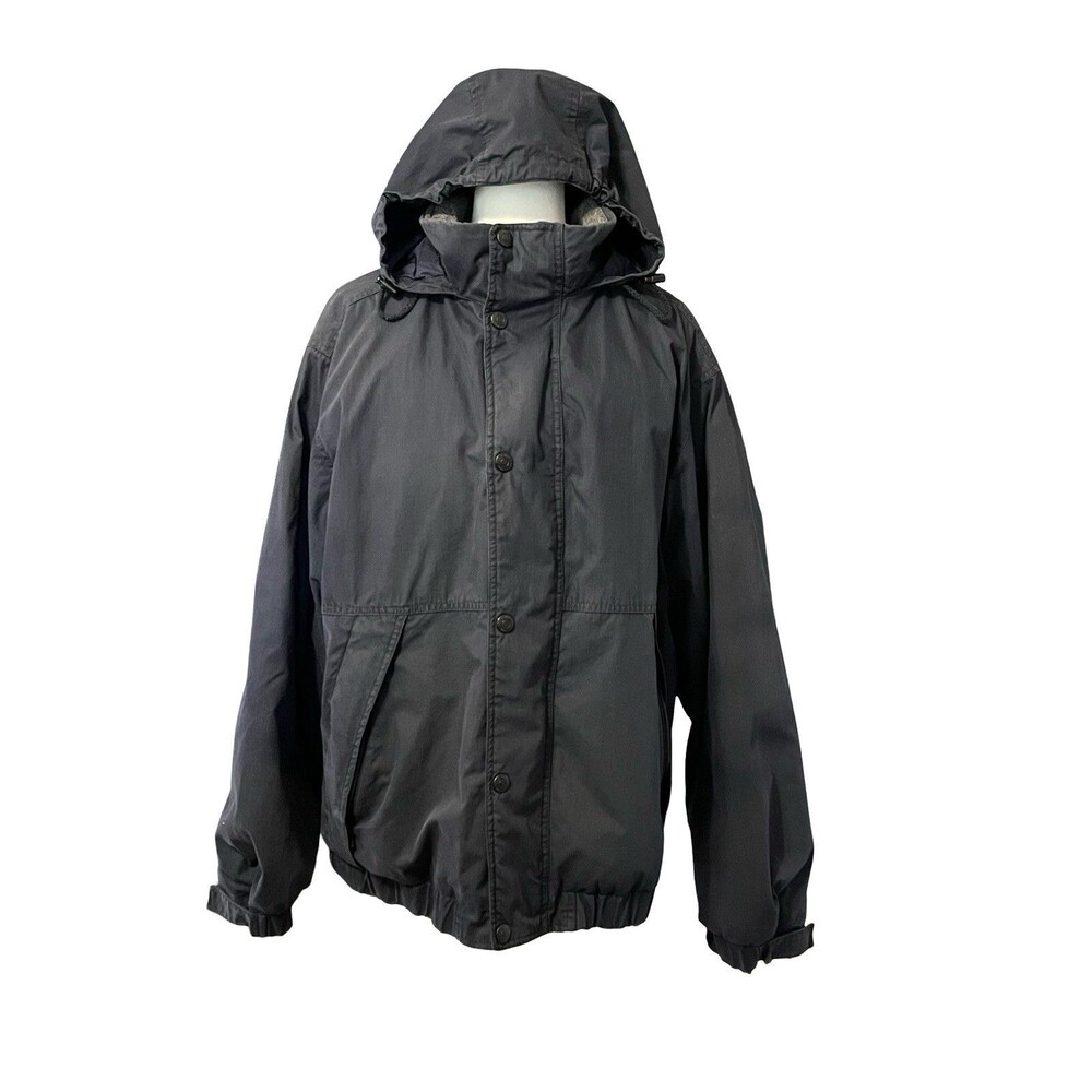 🔥 EDDIE BAUER Down Puffer Bomber Jacket Mens L Blue FAIR ! 🔥